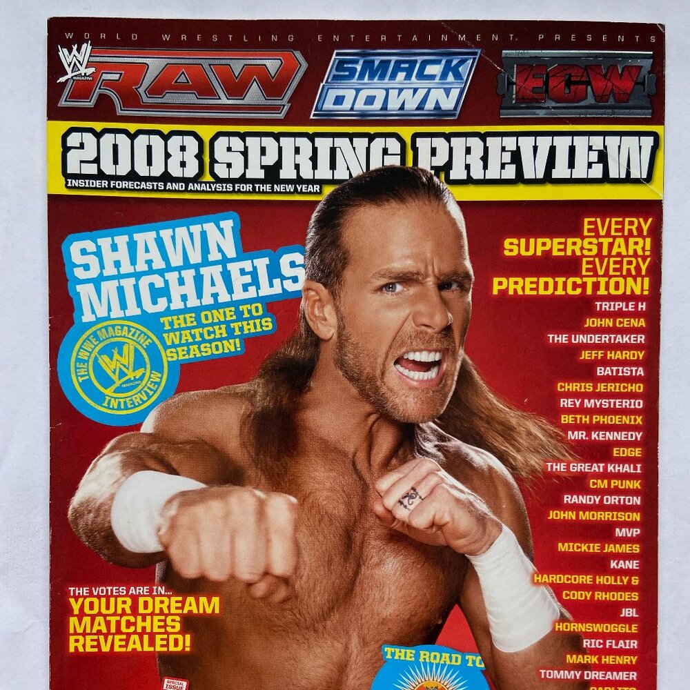 WWE Magazine March/April 2008 Shawn Michaels 2008 Spring Preview Cover No Label